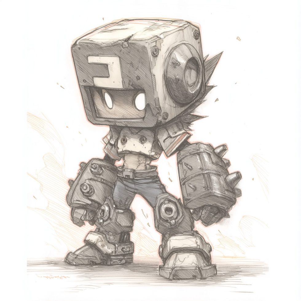 Axle, a box-headed bot built like a wrecking ball.